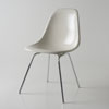Eames Vitra DSX fibreglass shell chairs white Photograph 2019 Graham Mancha